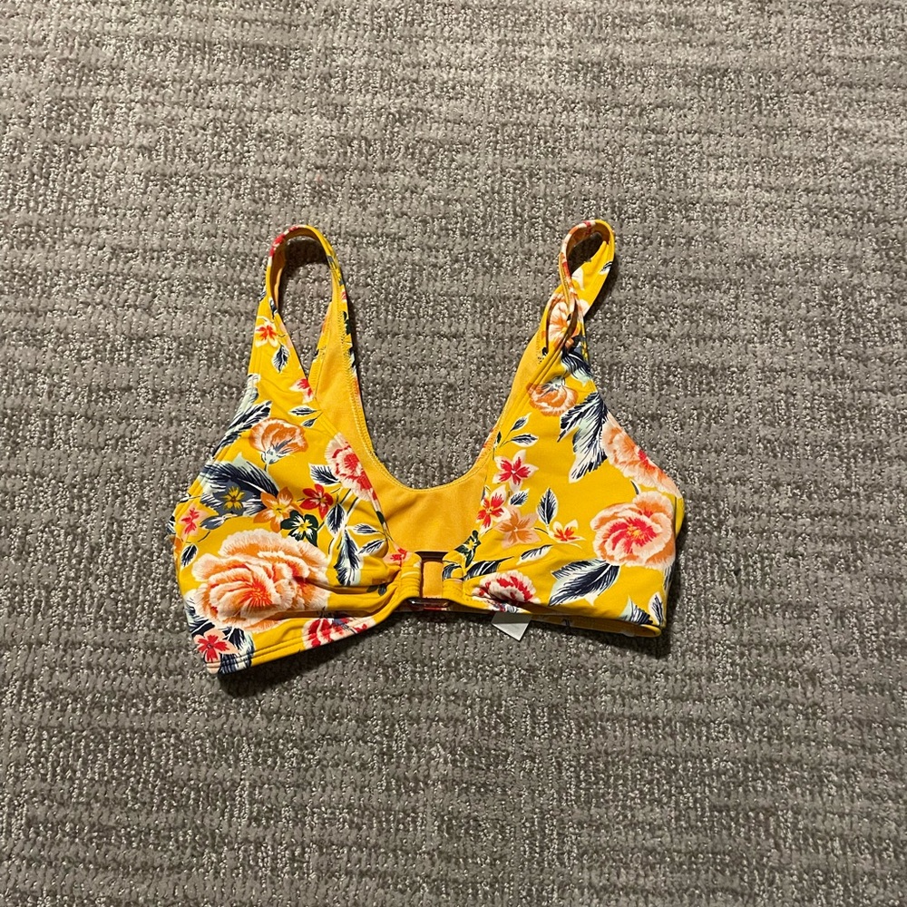 Primark size 2 yellow floral swim top bikini top summer beach vacation